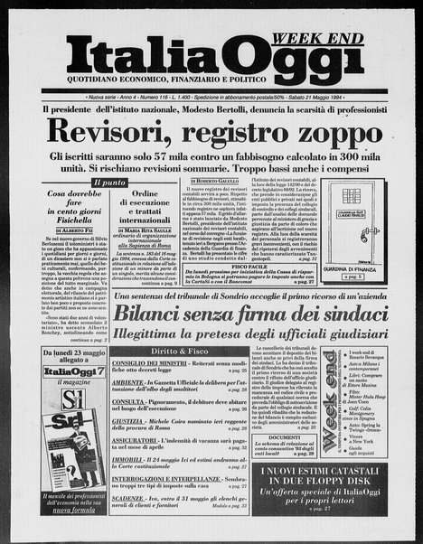 Italia oggi : quotidiano di economia finanza e politica